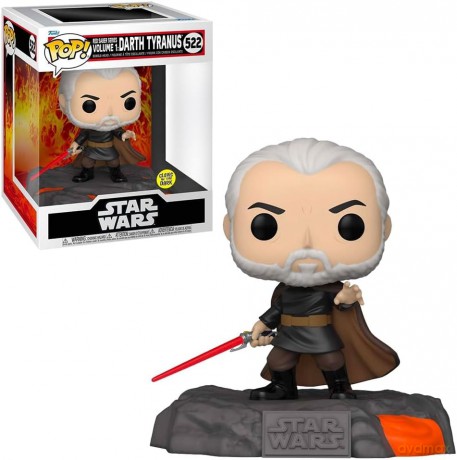 Funko Pop Deluxe Disney Star Wars Red Saber Series Vol1 Darth Tyranus Glows in the Dark Gamestop Exclusive 522 Vinyl Figure