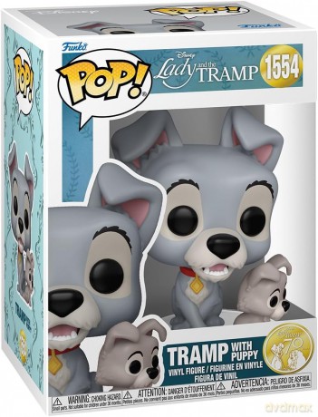 Funko Pop Disney Lady The Tramp 70th Anniversary Tramp with Puppy 1554 Vinyl Figure