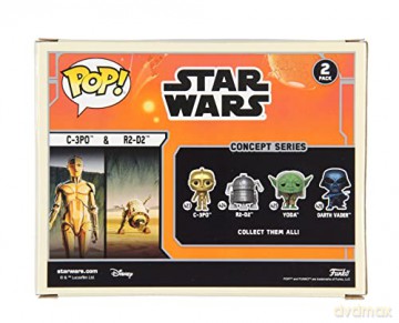 Funko Pop Disney Star Wars Concept C3PO R2D2 Exclusively at Disney 2Pack BobbleHeads Vinyl Figures