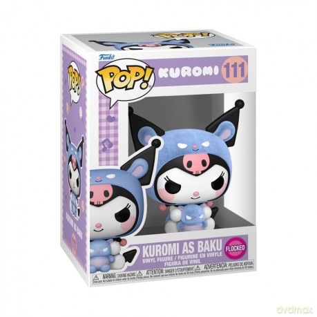 Funko Pop Kuromi Kuromi as Baku Flocked 111 Vinyl Figure
