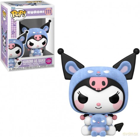 Funko Pop Kuromi Kuromi as Baku Flocked 111 Vinyl Figure