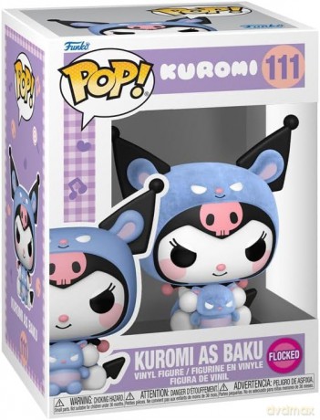 Funko Pop Kuromi Kuromi as Baku Flocked 111 Vinyl Figure