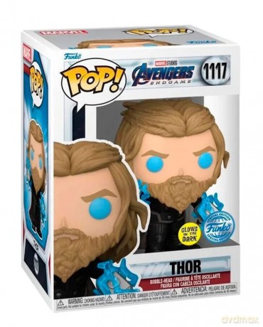 Funko Pop Marvel Avengers Endgame Thor with Thunder Glows in the Dark Special Edition 1117 BobbleHead Vinyl Figure