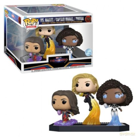 Funko Pop Moment The Marvels Ms Marvel Captain Marvel Photon Special Edition 1258 BobbleHead Vinyl Figures