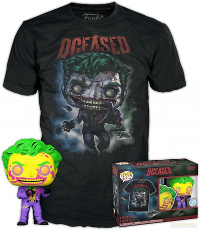 Funko Pop Tee Adult Comic Cover DC The Joker Blacklight Special Edition Vinyl Figure T-Shirt M