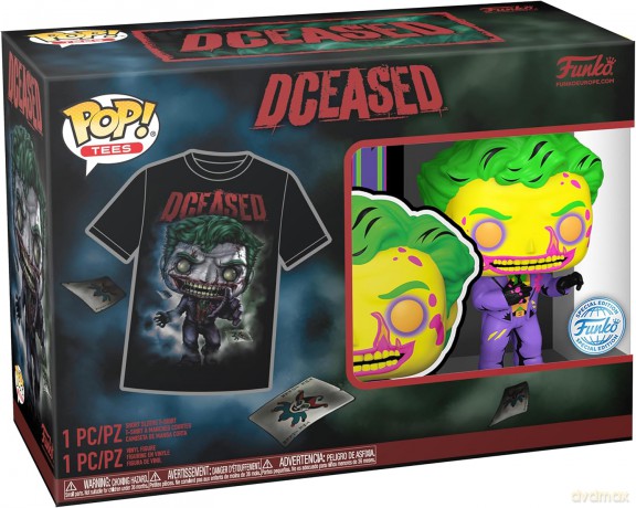 Funko Pop Tee Adult Comic Cover DC The Joker Blacklight Special Edition Vinyl Figure T-Shirt M