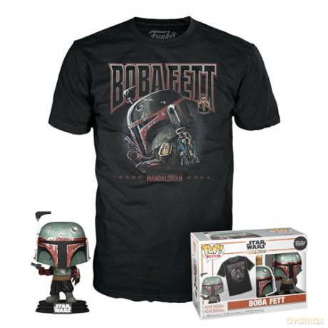 Funko Pop Tee Adult Disney Star Wars The Mandalorian Boba Fett BobbleHead Vinyl Figure and T-Shirt M