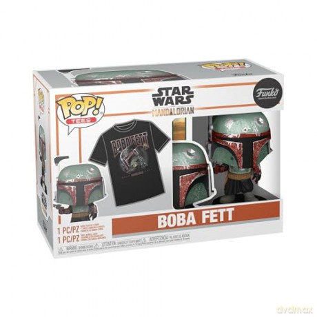 Funko Pop Tee Adult Disney Star Wars The Mandalorian Boba Fett BobbleHead Vinyl Figure and T-Shirt M