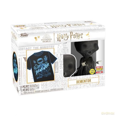 Funko Pop Tee Adult Harry Potter Dementor Glows in the Dark Vinyl Figure and T-Shirt L