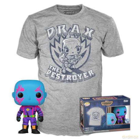Funko Pop Tee Adult Marvel Guardians of the Galaxy Volume 3 Drax Blacklight Special Edition Vinyl Figure and T-Shirt XL