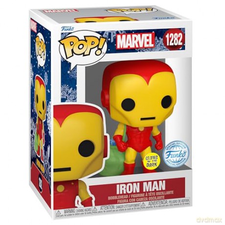 Funko Pop Tee Adult Marvel Holiday Iron Man Glows in the Dark Vinyl Figure T-Shirt M