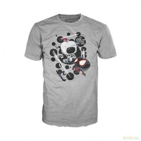 Funko Pop Tee Adult Marvel SpiderMan Across the SpiderVerse The Spot Blacklight Special Edition Glows in the Dark BobbleHead Vinyl Figure and T-Shirt M