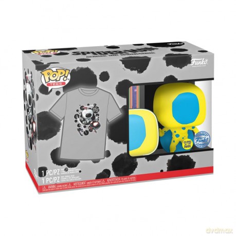 Funko Pop Tee Adult Marvel SpiderMan Across the SpiderVerse The Spot Blacklight Special Edition Glows in the Dark BobbleHead Vinyl Figure and T-Shirt XL