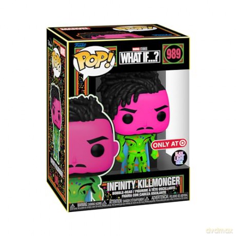 Funko Pop Tee Adult Marvel What If Infinity Killmonger Blacklight Special Edition BobbleHead Vinyl Figure T-Shirt L