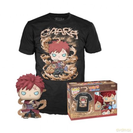 Funko Pop Tee Adult Naruto Gaara Glows in the Dark Vinyl Figure and T-Shirt S