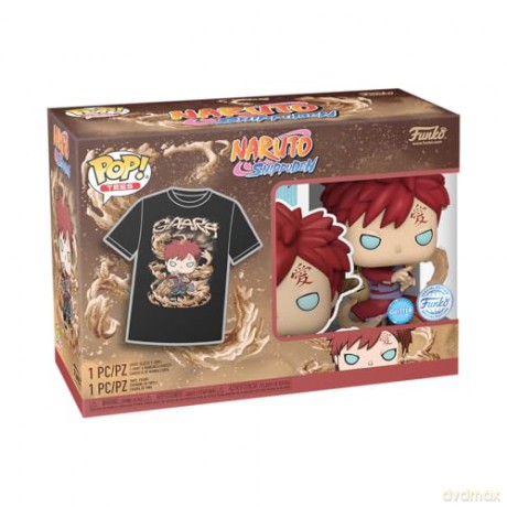 Funko Pop Tee Adult Naruto Gaara Glows in the Dark Vinyl Figure and T-Shirt S