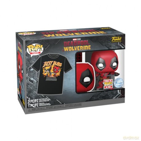 Funko Pop Tees Adult Deadpool Wolverine Deadpool Wolverine Best Bubs BobbleHead Vinyl Figure and T-Shirt L