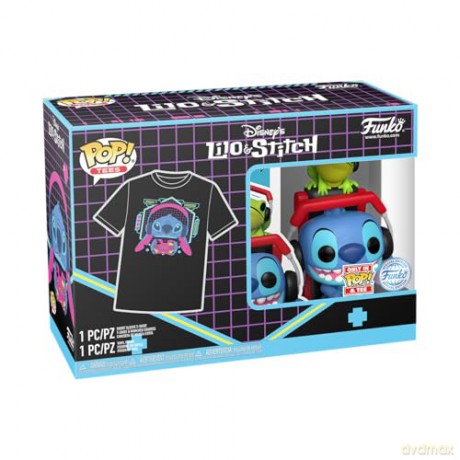 Funko Pop Tees Adult Lilo and Stitch Gamer Stitch with Frog Vinyl Figure and T-Shirt M