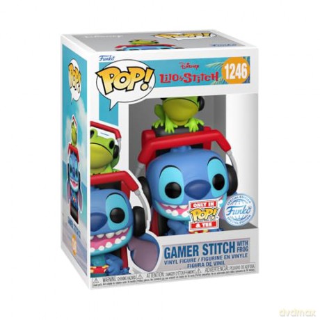 Funko Pop Tees Adult Lilo and Stitch Gamer Stitch with Frog Vinyl Figure and T-Shirt M