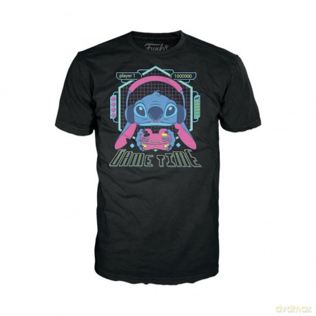 Funko Pop Tees Adult Lilo and Stitch Gamer Stitch with Frog Vinyl Figure and T-Shirt M