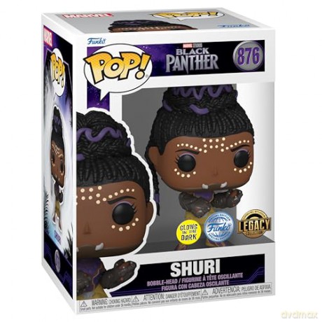 Funko Pop Tees Adult Marvel Black Panther Shuri Glows in the Dark BobbleHead Vinyl Figure T-Shirt M