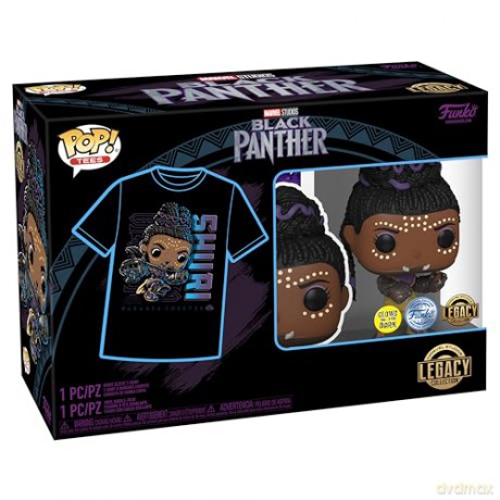 Funko Pop Tees Adult Marvel Black Panther Shuri Glows in the Dark BobbleHead Vinyl Figure T-Shirt S
