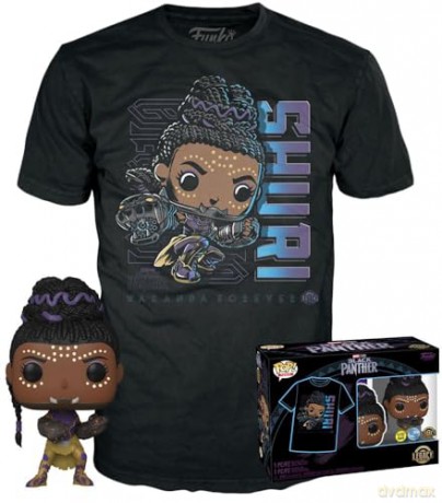 Funko Pop Tees Adult Marvel Black Panther Shuri Glows in the Dark BobbleHead Vinyl Figure T-Shirt XL