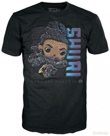Funko Pop Tees Adult Marvel Black Panther Shuri Glows in the Dark BobbleHead Vinyl Figure T-Shirt XL