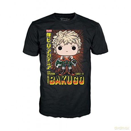 Funko Pop Tees Adult My Hero Academia Katsuki Bakugo Metallic Special Edition Vinyl Figure T-Shirt L