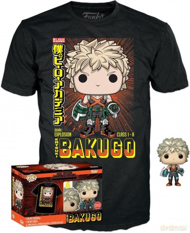 Funko Pop Tees Adult My Hero Academia Katsuki Bakugo Metallic Special Edition Vinyl Figure T-Shirt L