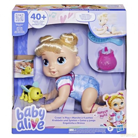 Hasbro Baby Alive Crawl n Play Harper Hugs Doll F9709
