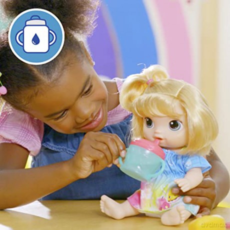 Hasbro Baby Alive Fruity Sips Apple Blonde Hair Doll F7356
