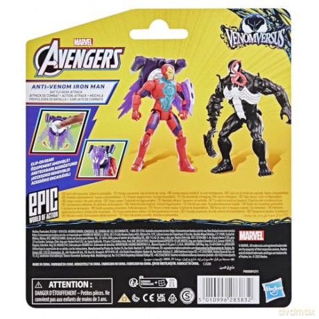 Hasbro Epic World Marvel Avengers Venom Versus Battle Gear Jetpack AntiVenom Iron Man 4 Action Figure G0971