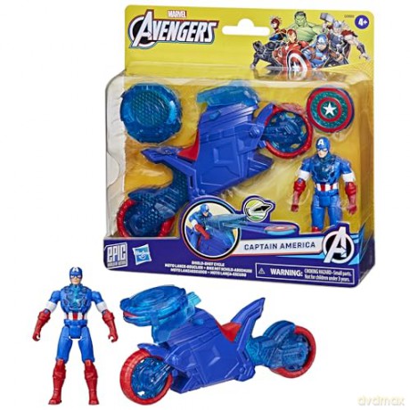 Hasbro Marvel Avengers Epic World of Action Captain America ShieldShot Cycle Vehicle 4 Figure G0889