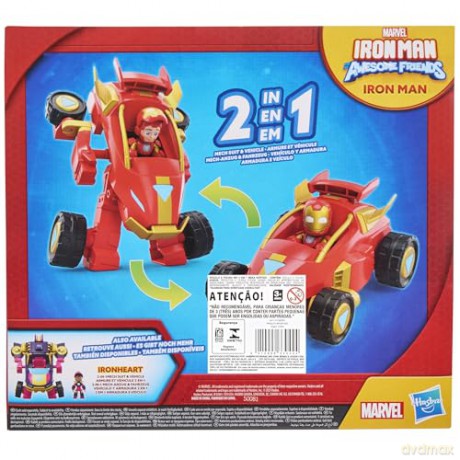 Hasbro Marvel Iron Man And His Awesome Friends Iron Man 2 in 1 Mech Suit Vehicle Figure Vehicle G1474