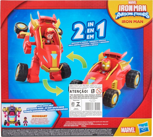 Hasbro Marvel Iron Man And His Awesome Friends Iron Man 2 in 1 Mech Suit Vehicle Figure Vehicle G1474
