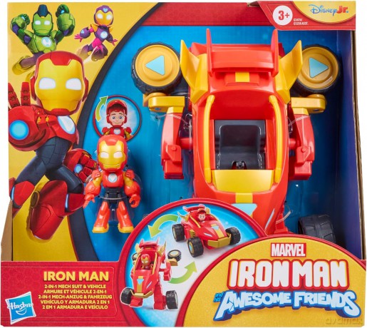 Hasbro Marvel Iron Man And His Awesome Friends Iron Man 2 in 1 Mech Suit Vehicle Figure Vehicle G1474