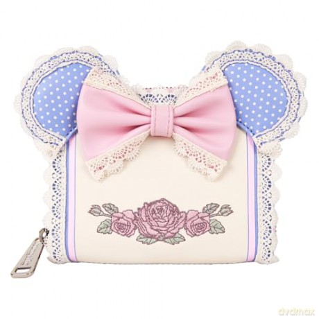 Loungefly Disney Minnie Floral And Lace Ears Zip Around Wallet WDWA3269