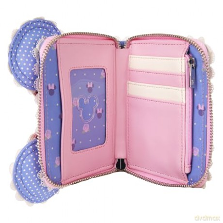 Loungefly Disney Minnie Floral And Lace Ears Zip Around Wallet WDWA3269