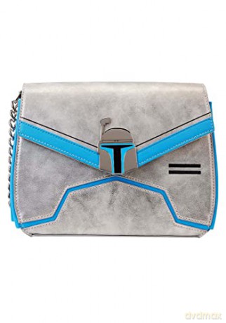 Loungefly Disney Star Wars Attack off the Clones Jango Fett Chain Strap Crossbody Bag STTB0234
