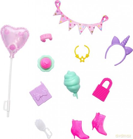 Mattel Barbie Pink Heart Balloon Accessories HWV73