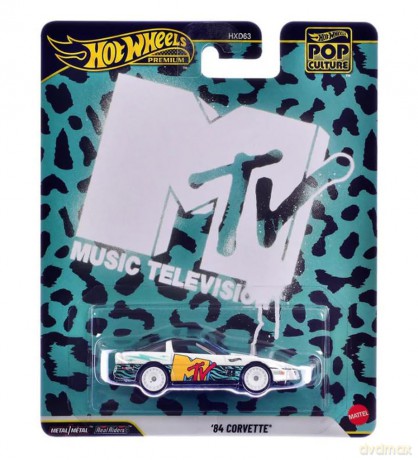 Mattel Hot Wheels Premium Cars Pop Culture Music Television 84 Corvette Vehicle JHW93