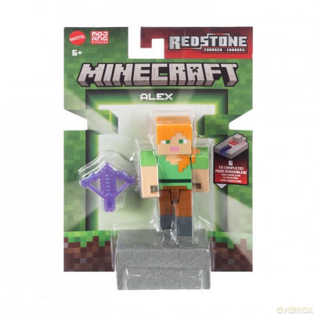 Mattel Minecraft Redstone Charged Alex 8cm Figure JJR91