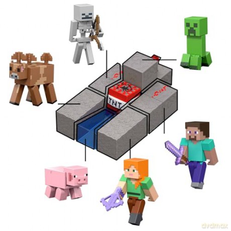 Mattel Minecraft Redstone Charged Skeleton 8cm Figure JJR93