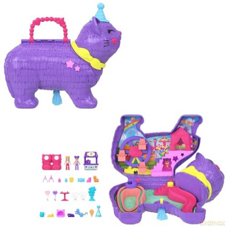 Mattel Polly Pocket Mini Doll Celebration Kitty Playset JFT90