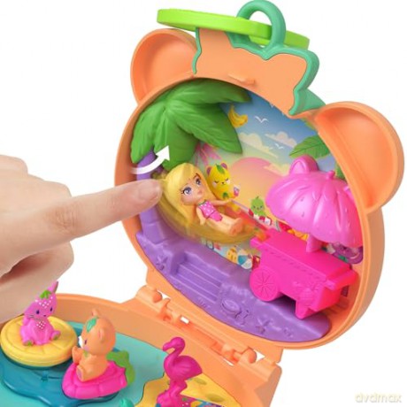Mattel Polly Pocket Tiny Worlds Plushie Bear Compact Playset JKC79