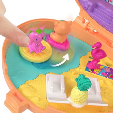 Mattel Polly Pocket Tiny Worlds Plushie Bear Compact Playset JKC79