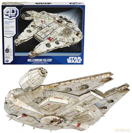 Spin Master Disney Star Wars 4D Build Millennium Falcon 3D Cardstock Puzzle Model Kit 6069815