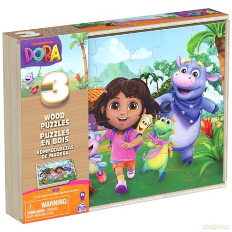 Spin Master Dora Board Games 3 Wood Puzzles 6071059