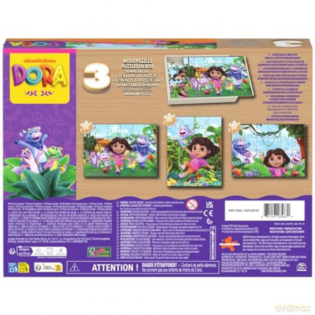 Spin Master Dora Board Games 3 Wood Puzzles 6071059